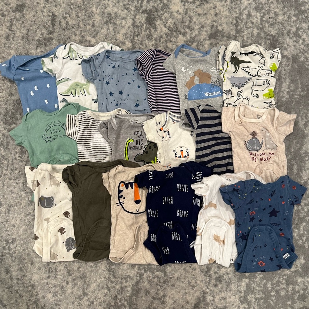 New Born Baby Gerber Onsie's and Pants Bundle assorted brands EUC